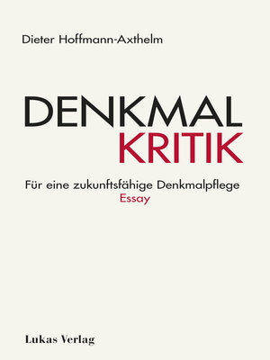 cover image of Denkmalkritik
